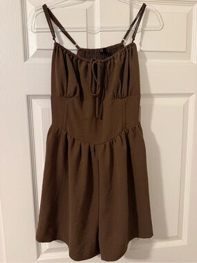 Fashion Nova Chocolate Brown Spaghetti Strap Romper